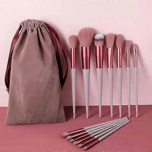 13pcs Set Makeup Brushes Tool Kit Handheld Soft Blending Cosmetic Brushes Kit for Face Powder Concealer Brown