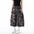 thumbnail image 6 of Womens Capris Casual Cargo Capri Pants Loose Fit Straight Leg Cropped Trousers Camo Camouflage L, 6 of 7