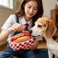 thumbnail image 7 of Interactive Squeaky Hot Dog Dog Toy Plush Snuffle Mat with Hidden Food Pocket and Crinkle Paper Enrichment Puzzle Toy for Puppy Teething Foraging and Mental Stimulation - Multicolored, 7 of 7