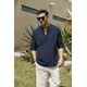 thumbnail image 5 of Camisas Cuello Mao Lino Hombre Casual Manga Larga Slim Fit, 5 of 8