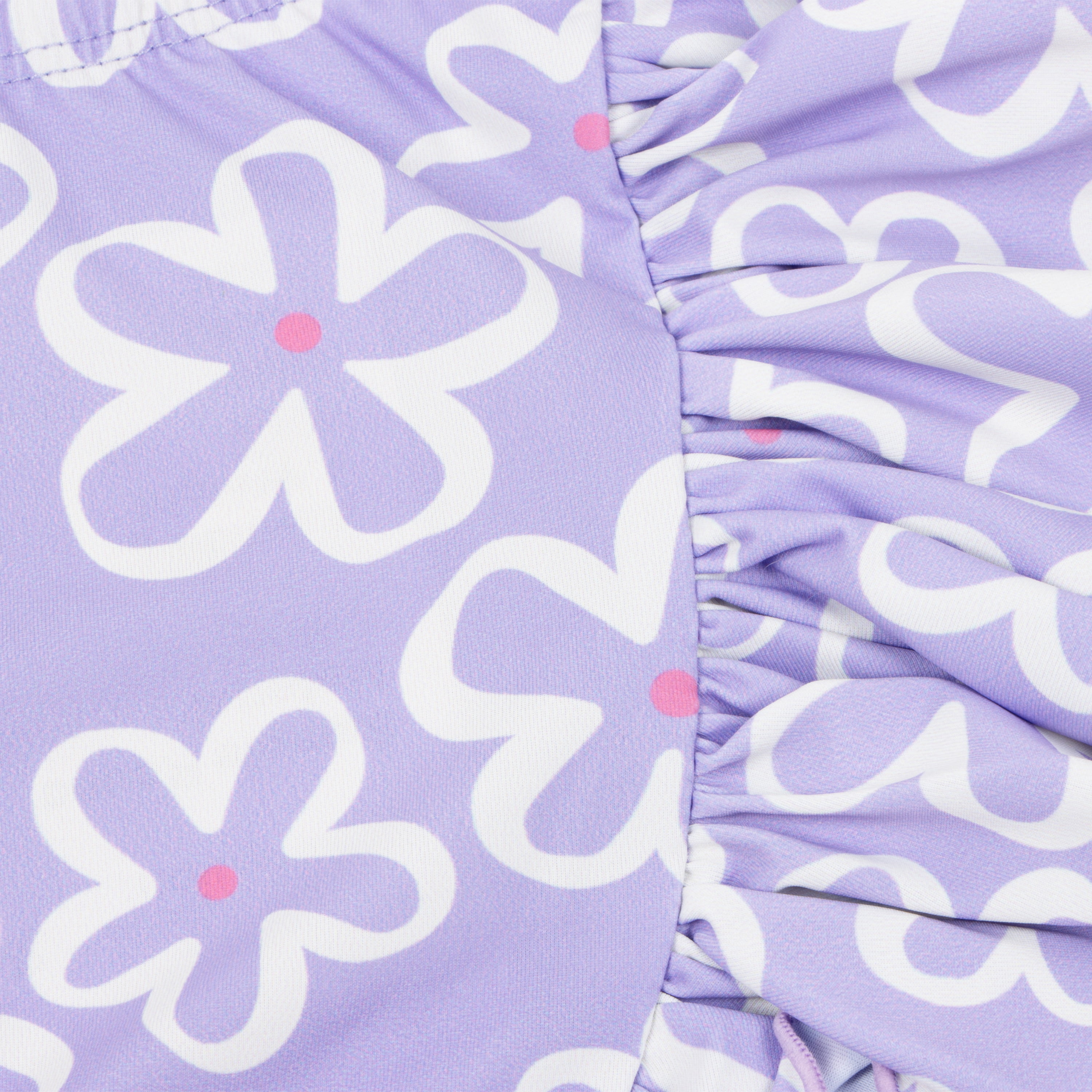 Oodles Purple Tropical Floral Ruffled Spring 2-Piece Dog Bikini, Large