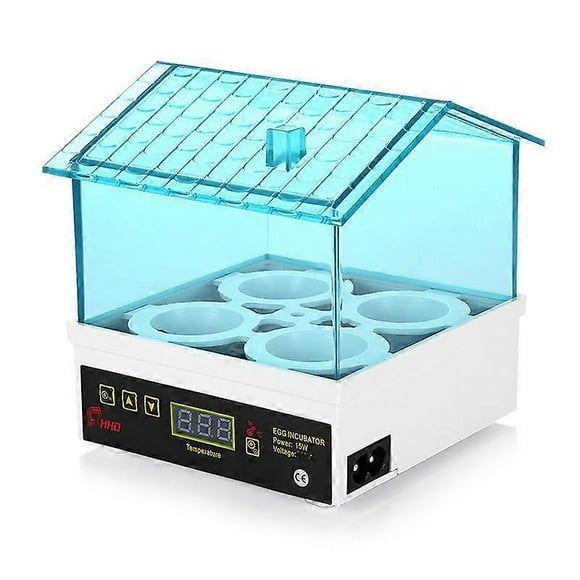 Barsinfi Incubateur d'Oiseaux Petite Taille 4 Emplacements Usage Domestique 15w Contrôle Automatique de la Température avec Prise Eu