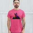 thumbnail image 3 of Tee Hunt Dj Kitty T-shirt Rainbow Cat Funny Animal Lovers Music Men's Tee, Hot Pink, Medium, 3 of 5