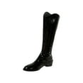 thumbnail image 2 of Fitoron Knee High Bootf for Women Fashion Leather Slouch Boots Block Heel Wide Calf Gogo Boots Christmas Gift- Navy 7.5, 2 of 7