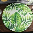 thumbnail image 5 of Efavormart 4 Pack | 15" Round Green Tropical Leaf Woven Cotton Table Placemats, Indoor/Outdoor Braided Dining Placemats, 5 of 11
