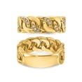 thumbnail image 4 of Mens 10K Yellow Gold Link Ring With Diamonds 1/8 Carat (ctw), 4 of 5