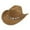 Khaki, variant on Fgnfyis Western Cowboy Hat with Metal Gemstone Chain Net Design for Men and Women Party Fashion Events Coffee One Size