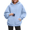 thumbnail image 2 of Women's Oversized Casual Hoodie, Long Sleeve Sweatshirt with Pockets, Sky Blue, 2 of 5