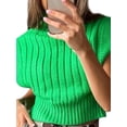 thumbnail image 4 of Seyurigaoka Women Sleeveless High Turtleneck Fitted Tank Mock Neck Ribbed Knit Solid Tank Tops Knitted Cutout Cropped Cami Vest, 4 of 9