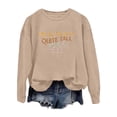 thumbnail image 4 of Women's Fashion Casual Solid Color Loose Long Sleeve Letter Print Round Neck Hoodie Graphic Sweatshirt Women Vintage Fall Sweatshirt Casual Short Sleeve Top Jacket Women Hoodie Apparel T Christmas, 4 of 4