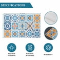 thumbnail image 6 of Blue Mediterranean Placemats Set of 6, Vintage Moroccan Tiles Texture Placemats for Dining Table, Place Mats for Kitchen Tabletop, Waterproof Wipeable Dining Table Mats Set, 6 of 9