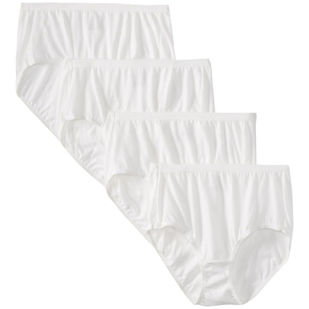 Hanes Women's Ultimates Brief Panties 4 Pk + 1 Free 40K5B1 White 7 ...