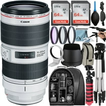 Canon EF 70-200mm f/2.8L IS III USM Lens with 2 Pack 64GB SanDisk Memory Card + Tripod + Backpack + A-Cell Accessory Bundle