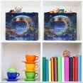 thumbnail image 6 of Yayeee 2 Pack Canvas Storage Basket with Handles for Shelves Fabric Bins Closet Organizer, Beautiful Floral Moon, 6 of 8