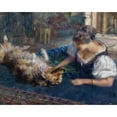 thumbnail image 2 of Ferdinand Max Bredt 18x15 Black Ornate Wood Framed Double Matted Museum Art Print Titled - Playmate (1916), 2 of 5