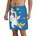 thumbnail image 2 of Bixox Men's Cool Unicorn Star Golden printing Casual Classic Fit Short Summer Beach Shorts, 2 of 6