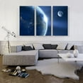 thumbnail image 2 of ARTCANVAS Planet Earth and Moon in Solar System Canvas Art Print - Size: 60" x 40" (1.50" Deep) (3-Piece), 2 of 9
