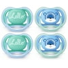 Philips Avent Ultra Air Pacifier, 6-18 Months, Blue/Green, Fashion Decos, 4 Pack, SCF342/42