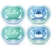 Philips Avent Ultra Air Pacifier, 6-18 Months, Blue/Green, Fashion Decos, 4 Pack, SCF342/42