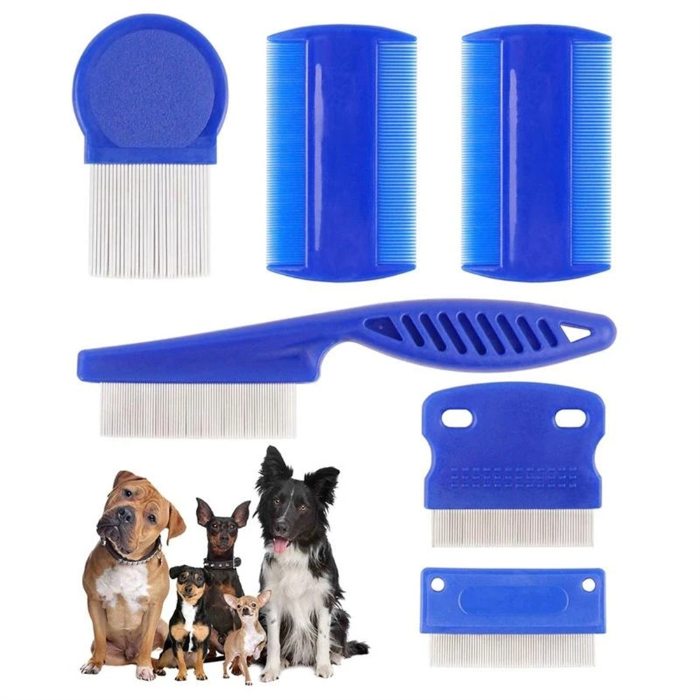 6 Pcs/set Flea Comb For Cat Dog Pet Stainless Steel Comfort Flea Hair Grooming Tools Deworming