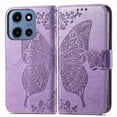 thumbnail image 2 of Wallet Case for Moto G Power (2025),Women Flip Folio PU Leather Protective Case Wrist Strap Card Slots Holder Purse Emboss Butterfly Flower Stand Flip Case for Moto G Power (2025),Lightpurple, 2 of 12