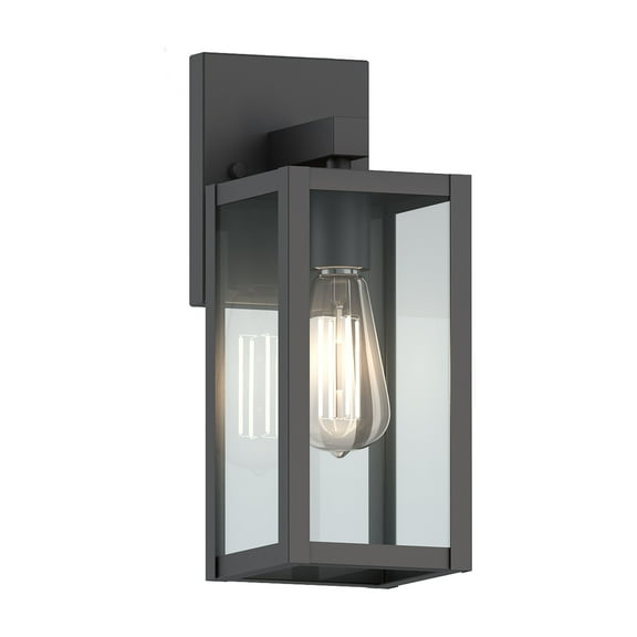 Outdoor Wall Light for Porch Matte Black Outdoor Lighting Wall Sconce for House, Doorway, Hallway, Garage, Exterior, with Lantern Shade