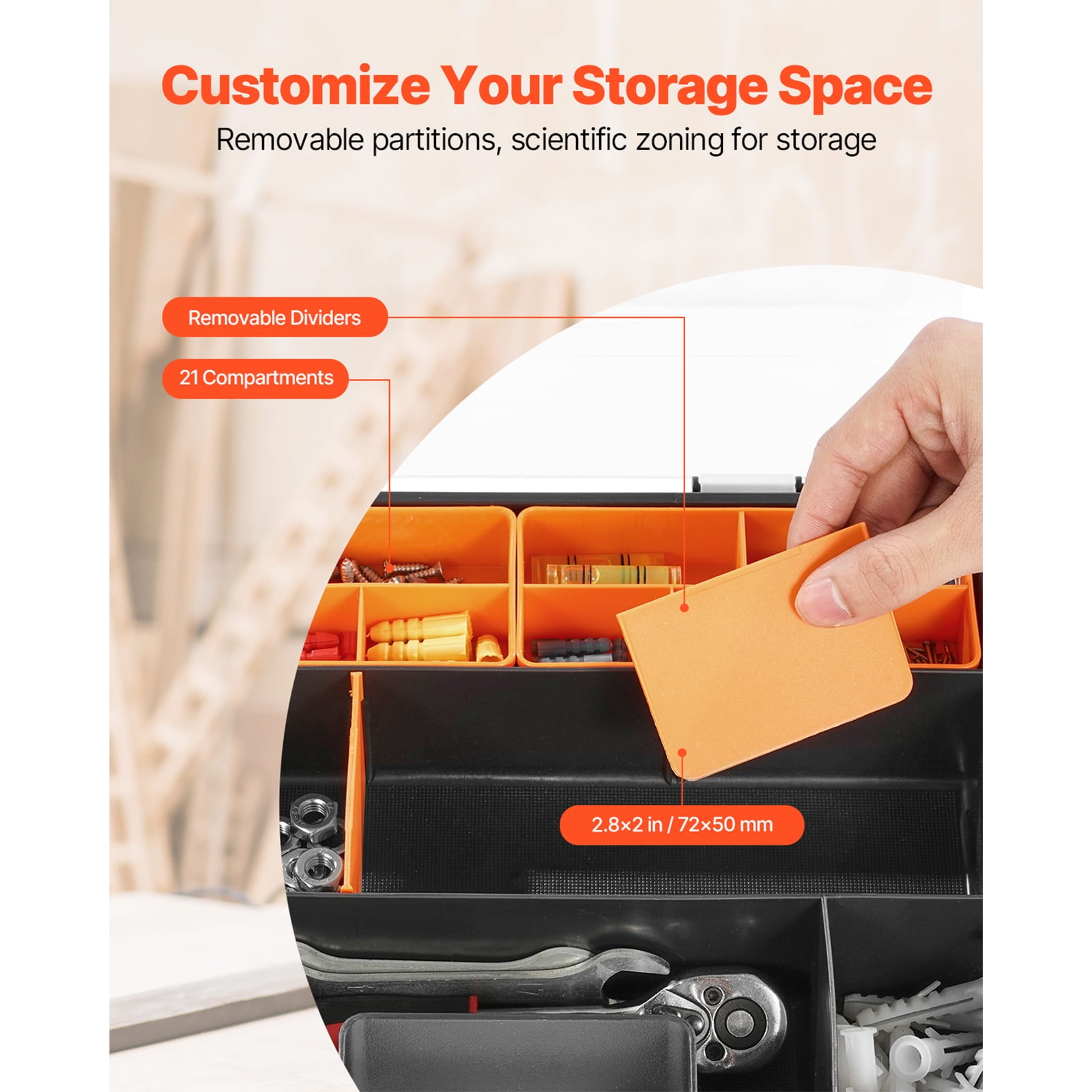 KFFKFF Trio Set Organizer for Small Items, 21-Section Tool