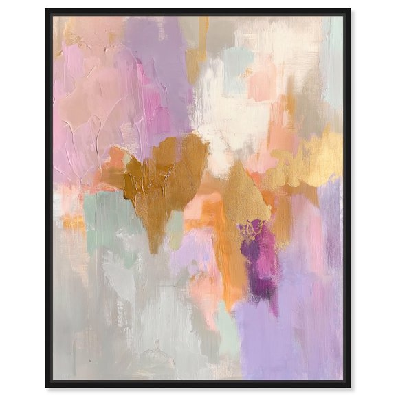 Lavender Horizon Canvas Pastel Abstracts by Art Remedy, Black Frame, 16" x 20"
