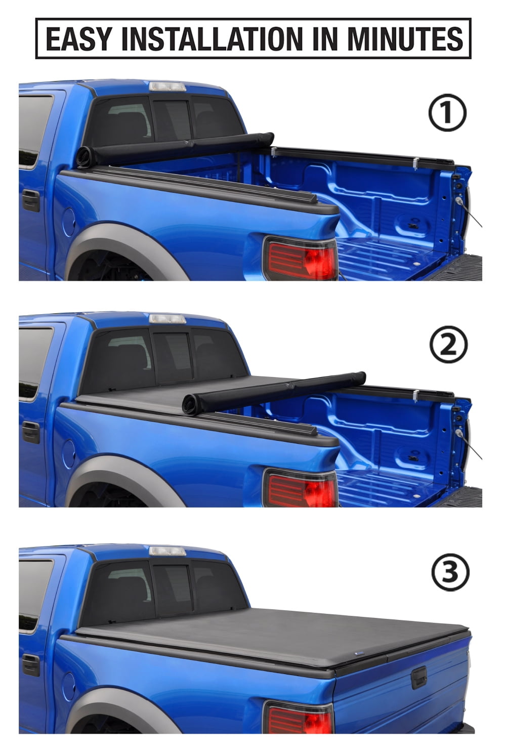 Buy Tyger Auto T1 Soft Roll Up Truck Bed Tonneau Cover Compatible with