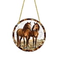 thumbnail image 2 of pstuiky Adorno colgante de disco acrílico plano 2D con forma de caballo de crin roja del desierto para ventana o porche exterior., 2 of 9