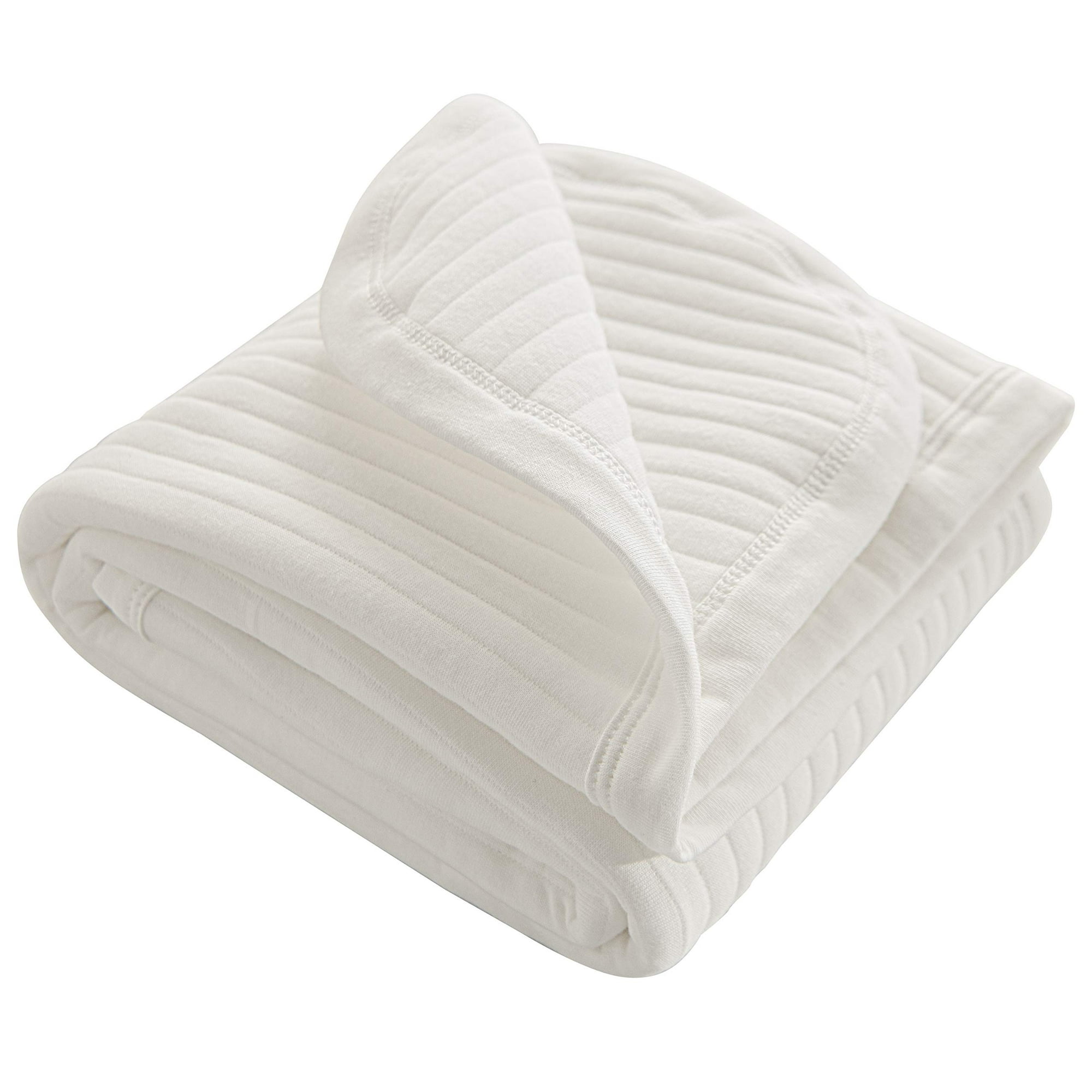 NTBAY Jersey cotton Quilted Toddler Blanket Breathable and Warm for Boys and girls Baby Blanket 30x40 Inches White Stripe Walmart
