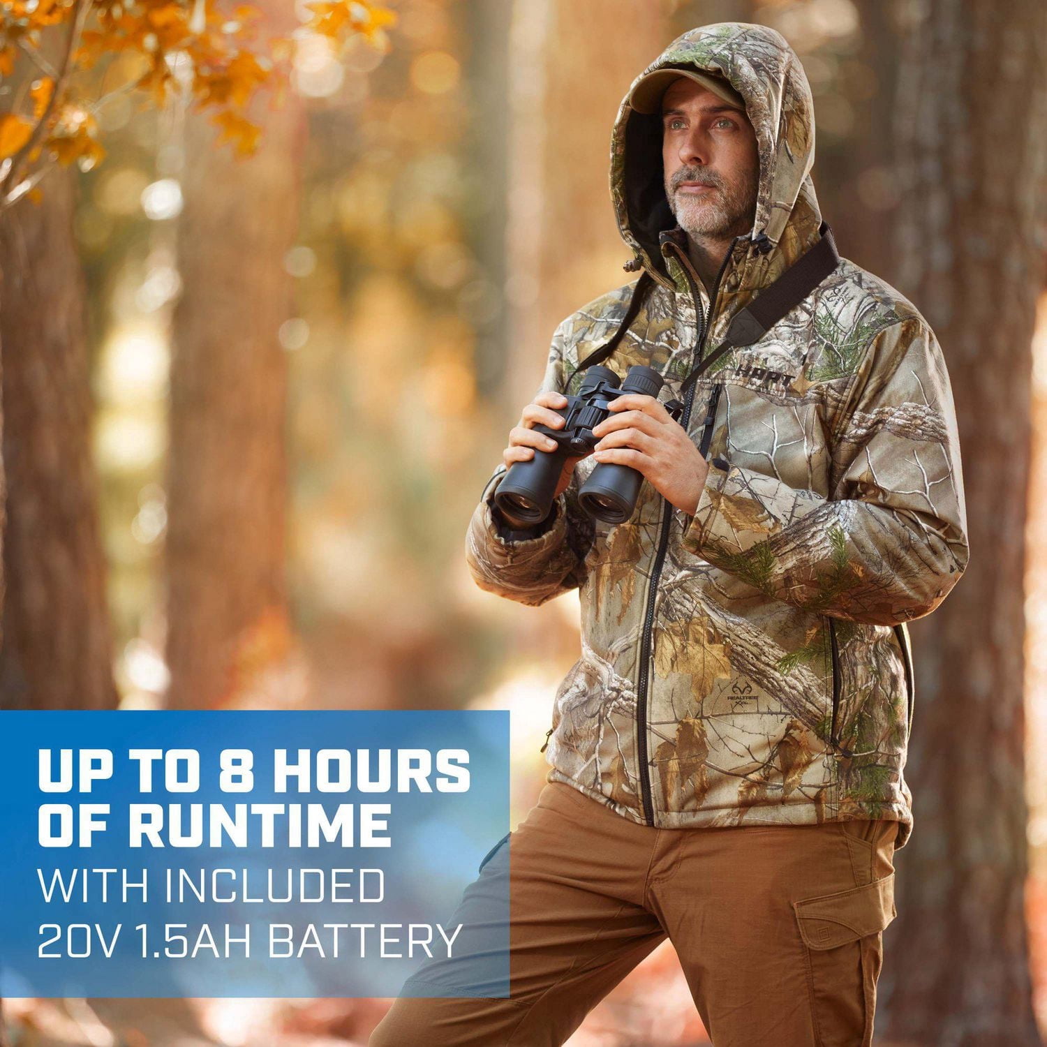 HART Kit de veste de service moyen chauffé pour hommes de 20 volts, camouflage Realtree Xtra