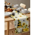 thumbnail image 6 of Gnome Sunflower Honey on Vintage Letter Table Runner-70 Inch Long Eucalyptus Leaves Table Runners Linen Burlap Tablerunner for Kitchen Dining Room Holiday Party, 6 of 9