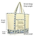 thumbnail image 2 of DALIX 22" Shopping Tote Bag Heavy Cotton Canvas (Zippered Top) Blue Antique Fish, 2 of 6