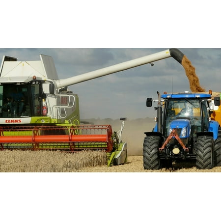 Peel-n-Stick Poster of Harvest Arable Farming Grain Harvest Time Combine Poster 24x16 Adhesive Sticker Poster