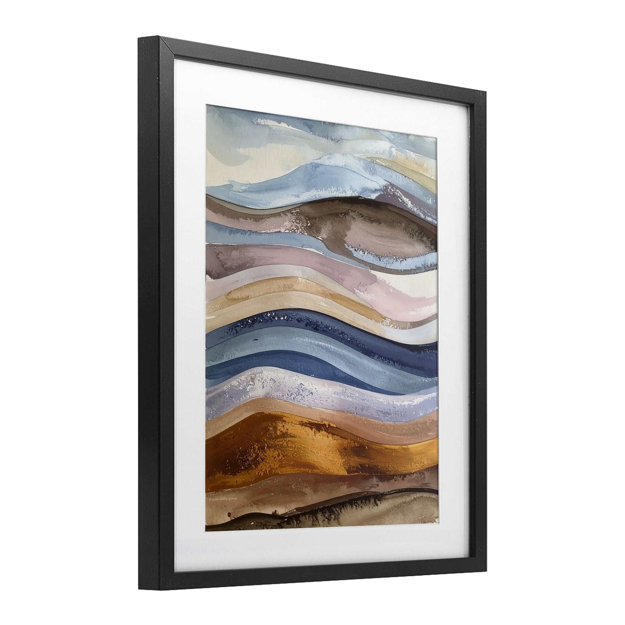 Stupell Industries Ocean Flow Layers Black Framed Print Under Glass, design by Alonza Saunders
