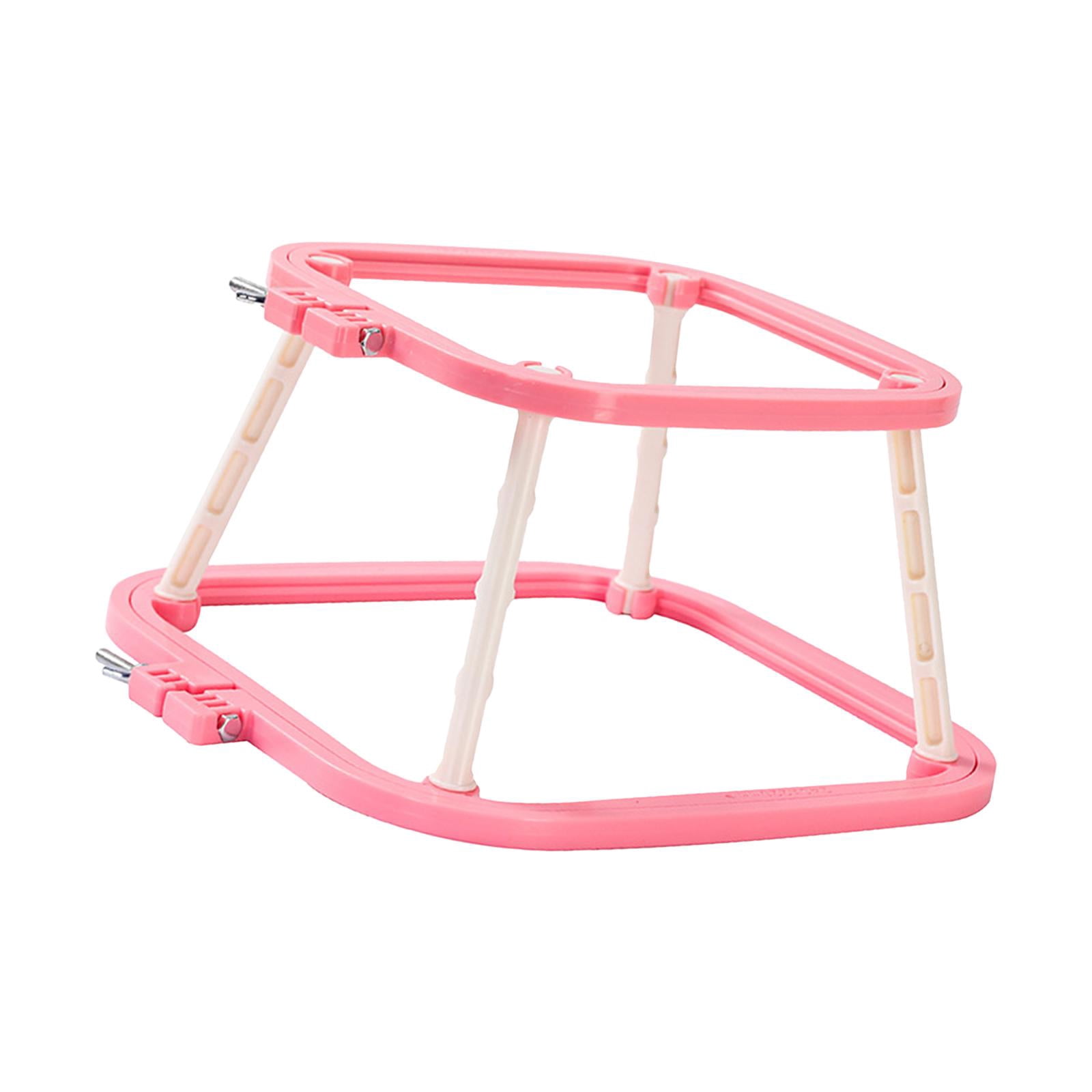 perfeclan Cross Stitch Rack Embroidery Frame Lap Stand Double Layer Art Crafts Stitching DIY Hands Embroidery Hoop Desktop red