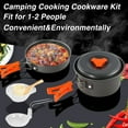 thumbnail image 1 of Camping Cookware Kit Kitchen Tableware with Folding Mess Kit Camping Cookware Handle Hiking Picnic Traveling Fishing Backpacking Cooking Supplies Orange, 1 of 9