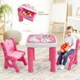 thumbnail image 4 of Gymax Kids Table & 2 Chairs Set Adjustable Activity Play Desk w/Storage Drawer Pink, 4 of 10