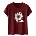 thumbnail image 5 of Youyipin womens tops Graphic Tees Sunflower Vintage Flower Shirts Inspirational Tees Casual Faith Shirt summer tops for women, 5 of 5