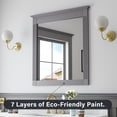 thumbnail image 4 of ANGELES HOME 33" x 32" Wall-Mounted Vanity Mirror, Solid Wooden Framed Makeup Mirror, Bathroom Wall Mirror for Bedroom Living Room Entryway, Titainum Grey, 4 of 8