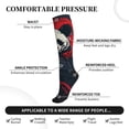 thumbnail image 2 of Rateoe Red Black Eastern Panda Warrior Compression Socks for Women and Men 20-30mmHg-Circulation Support Socks Knee High Nurse Pregnant Running Medical and Travel Athletic, 2 of 7
