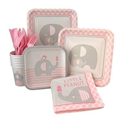 baby girl shower plates and napkins