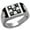 Jet, variant on Men High Polished Stainless Steel Ring with AAA Grade CZ in Clear - Size 12