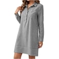 thumbnail image 4 of Mlkoz Fall Dresses for Women Casual Striped Collared Shirt Dress Long Sleeve With Pockets Fitted Waist Daily Wear, 4 of 6