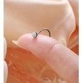thumbnail image 5 of 3mm G23 Titanium Opal Nose Rings Studs Hypoallergenic L Shaped Screw Small Nose Rings for Women Men 20G Handmade 14K Gold Plated Nose Nostril Piercing Jewelry Gold L Shape, 5 of 8