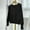1-Black, variant on Women's Cropped Cardigan Solid Button Down Crew Neck Long Sleeve Sweaters Casual Classic Fit Soft Knit Basic Tops