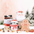 thumbnail image 3 of facefd 4Pcs Christmas Tinplate Box Santa Snowman Candy Cookie Storage Boxes, 3 of 8