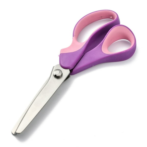 201 Stainless Steel Pinking Shears Serrated Scissors with Plastic Handle for Sewing Craft Dressmaking Violet 230x88x21mm