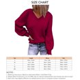 thumbnail image 5 of V cuello mujer suéter manga larga color puro moda piel agradable transpirable suéter femenino, 5 of 5